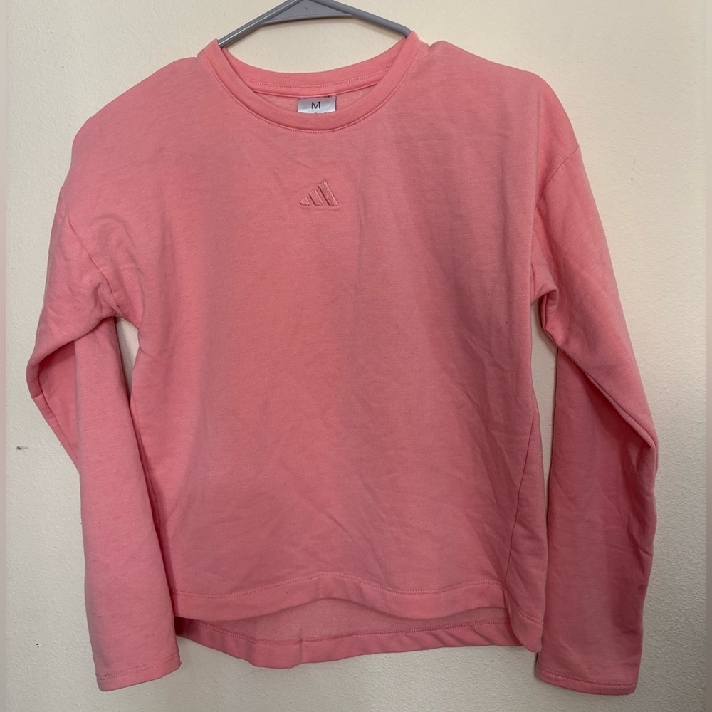 Adidas Youth Lightweight Crewneck in Bubblegum Pink
